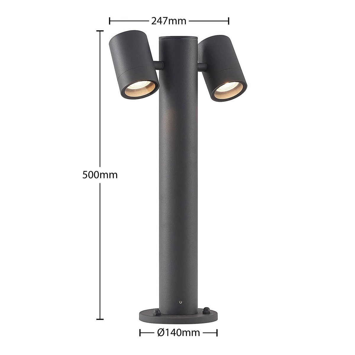 Luminaire extérieur en aluminium moderne gris foncé, LUCANDE