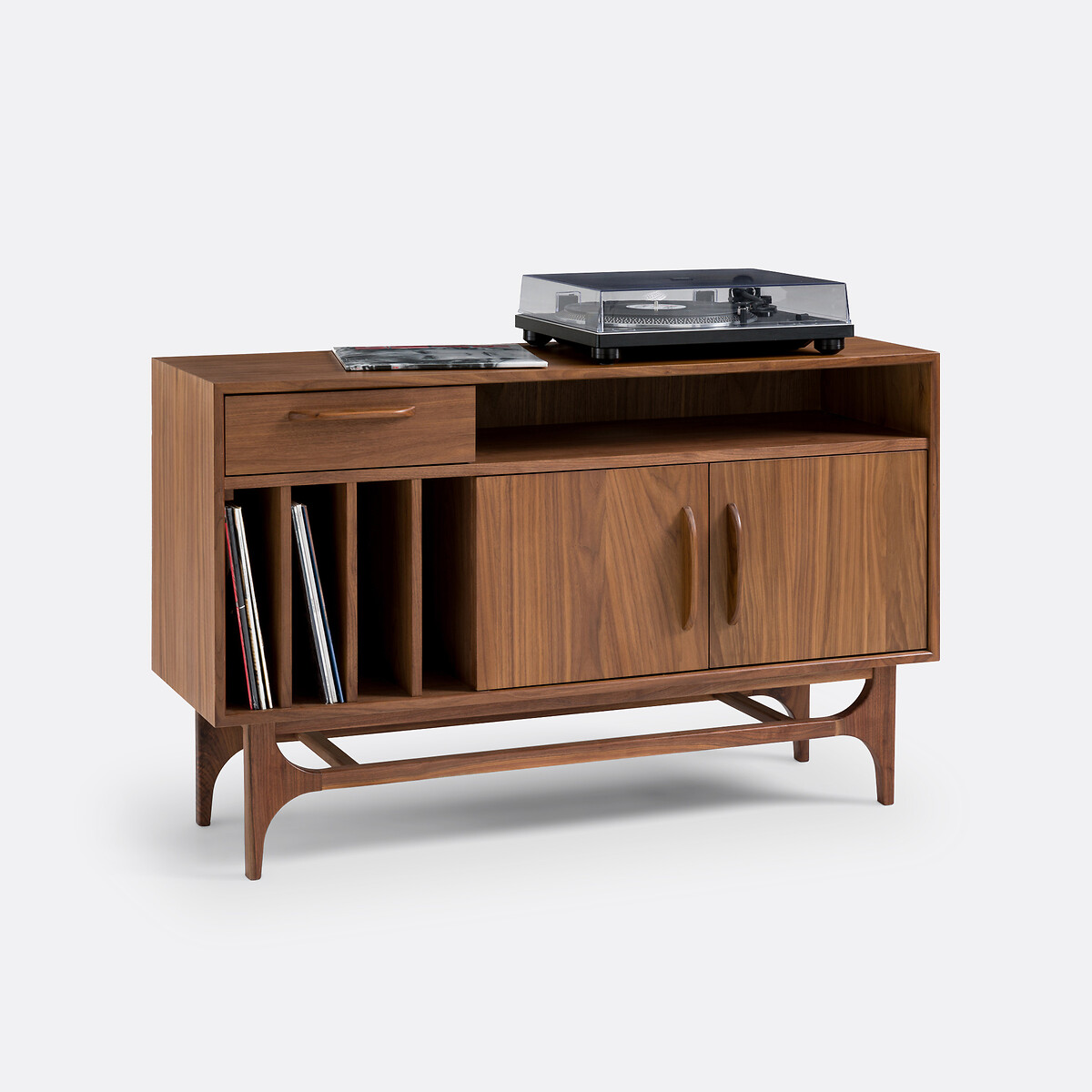 Meuble vinyles noyer, Larsen noyer, LA REDOUTE INTERIEURS