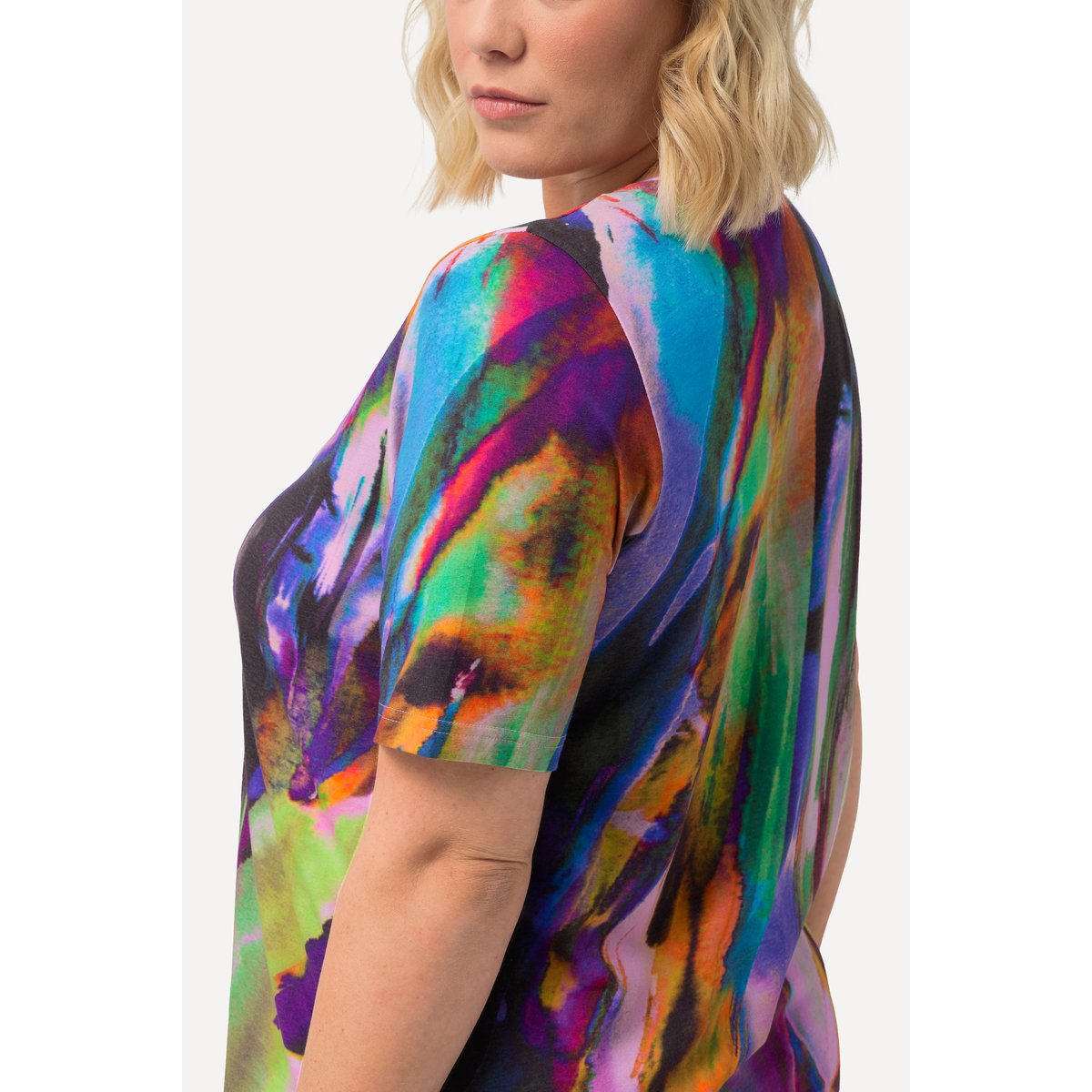T-shirt long, dégradé de couleurs noir, ULLA POPKEN