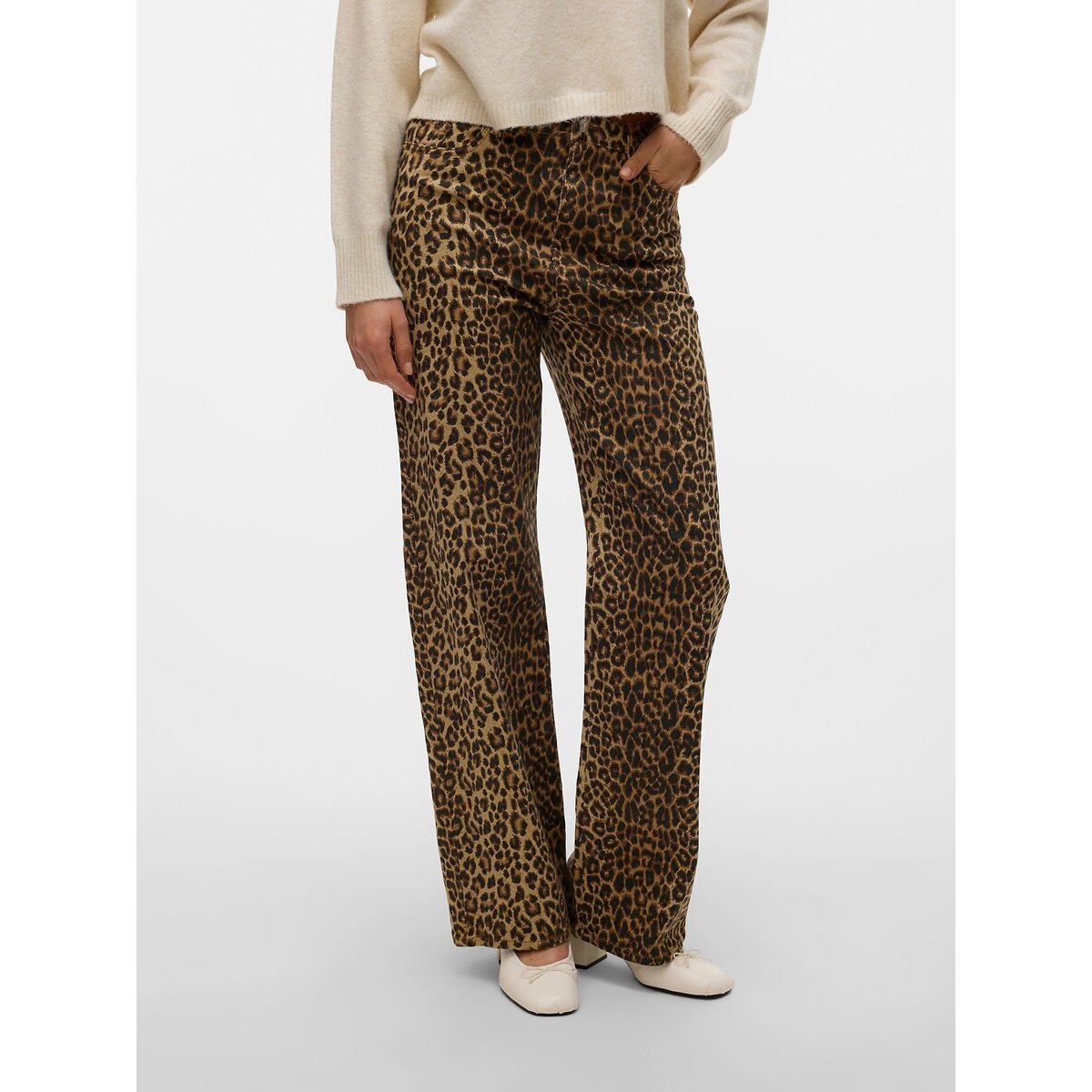 Jeans large imprimé léopard, VERO MODA
