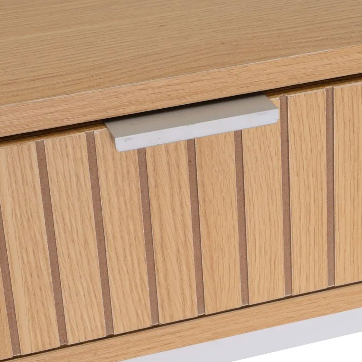 Console d'entrée bois et métal blanc 2 Tiroirs 100x30x75cm bois, WADIGA