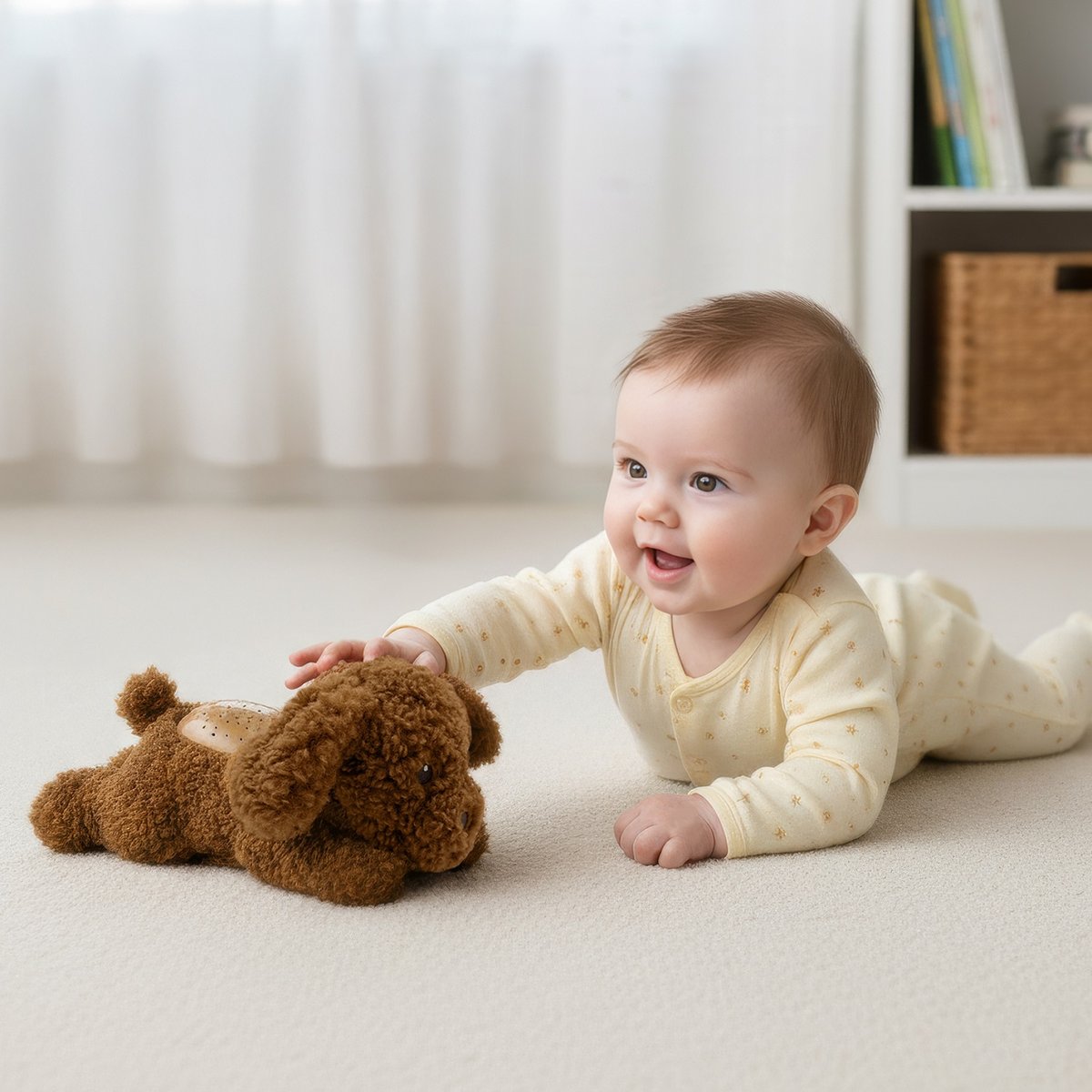 Peluche projecteur d'étoiles Chien marron, CLOUD B