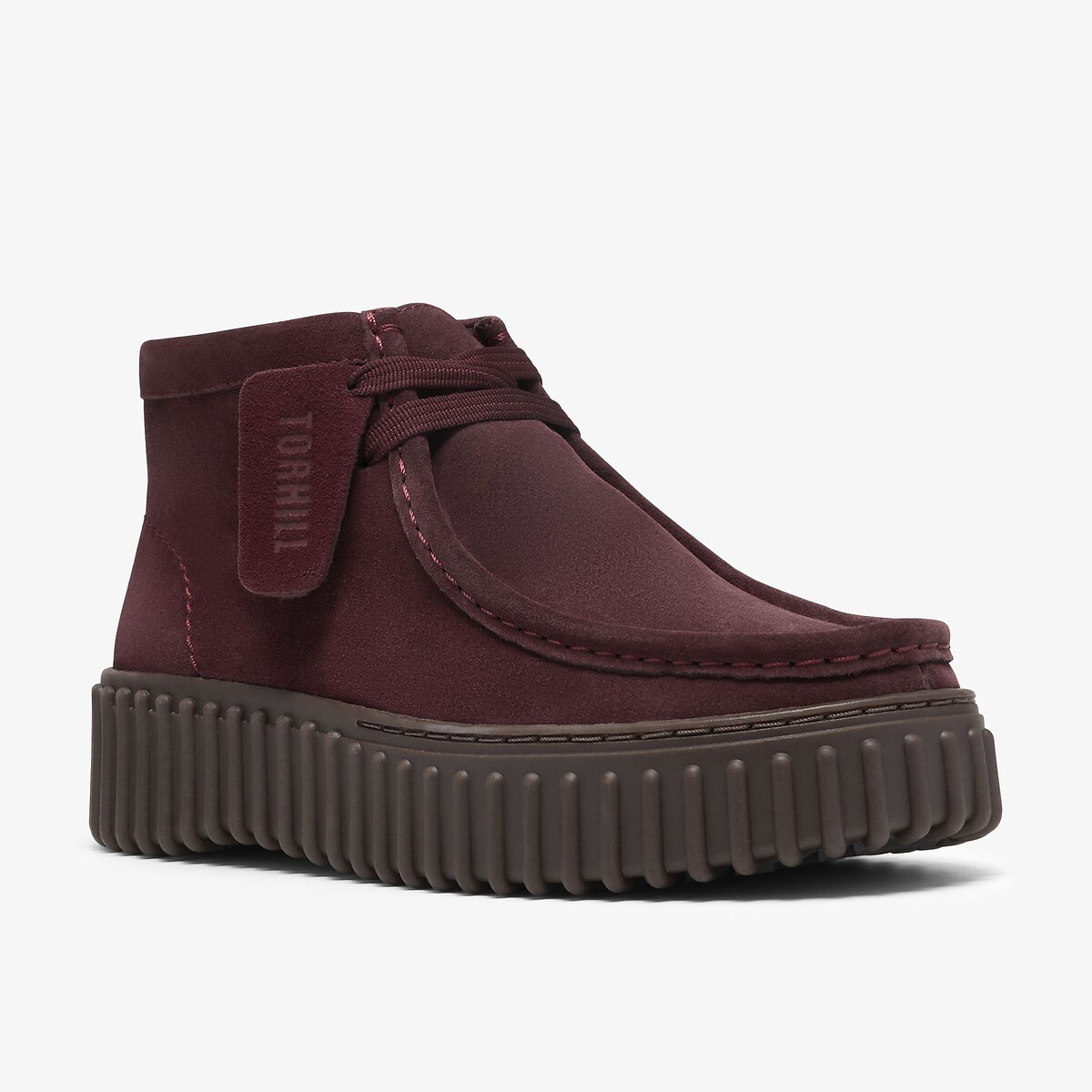 Torhill Moss suede shoes burgundy, CLARKS