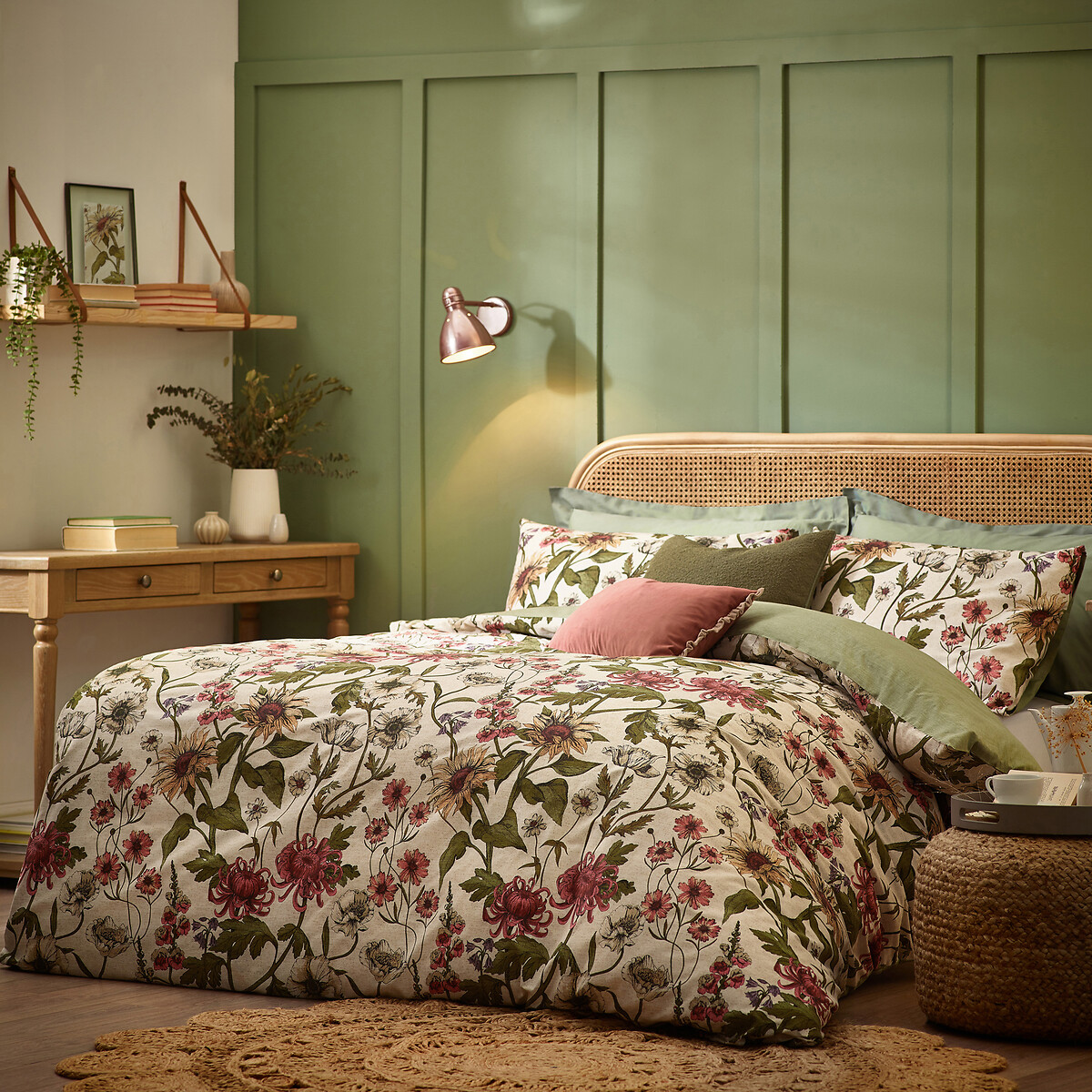 Wallflower Cotton Blend Duvet Cover and Pillowcase Set natural, WYLDER NATURE