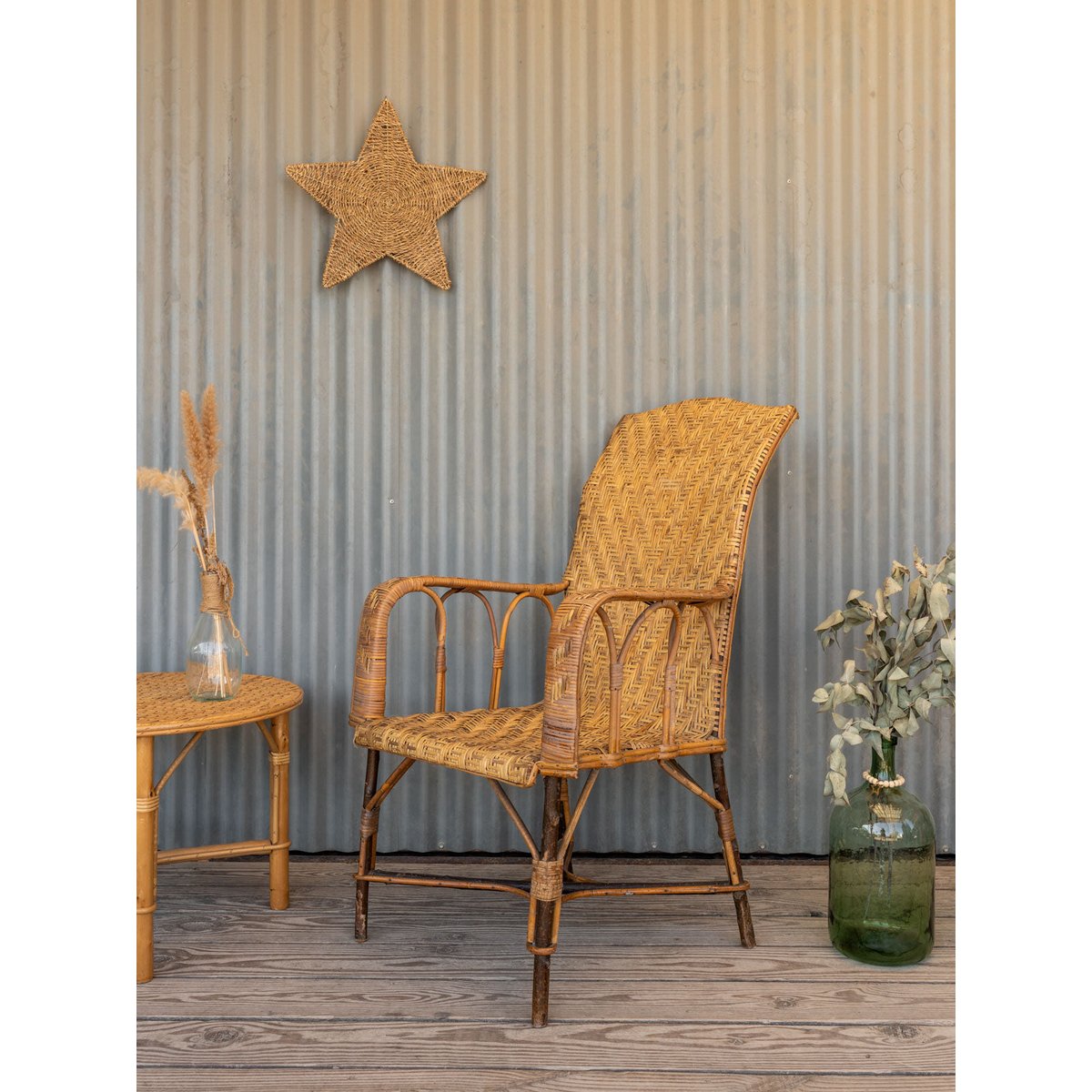 Fauteuil en osier Ernest N°1096 - Bon état bois clair, DEBONGOUT