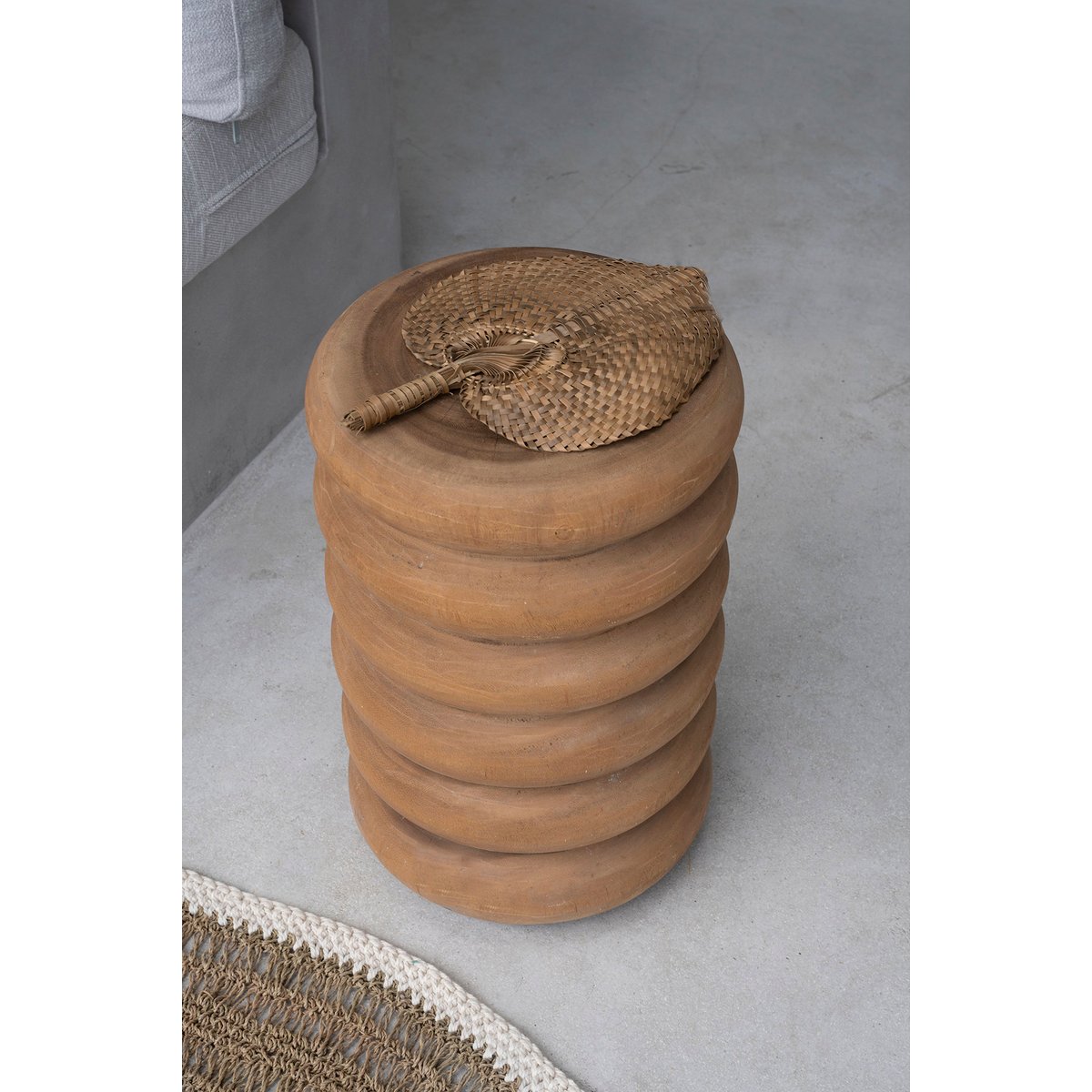 Tabouret en suar UMIKO beige, BAZAR BIZAR