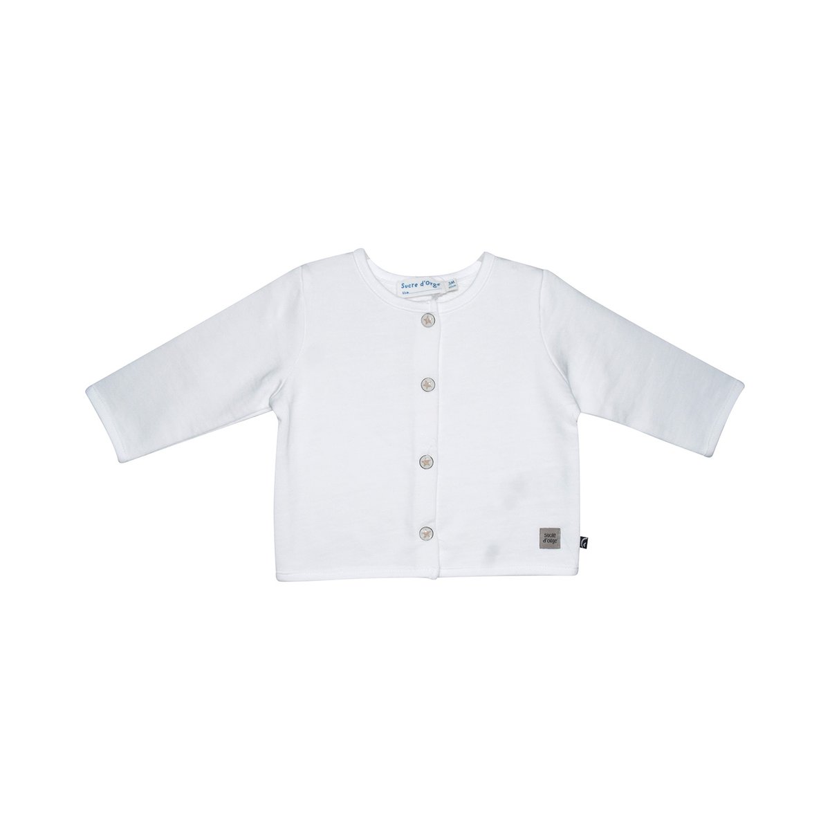 Cardigan gypsophile molleton bebe blanc, SUCRE D'ORGE