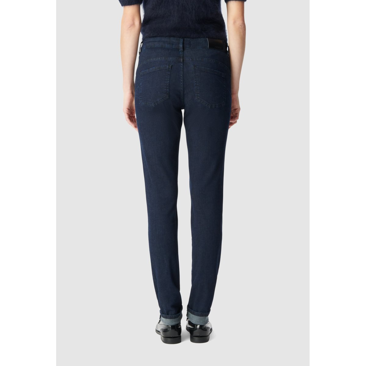 Jean slim brut taille haute ROXANNE marine foncé, IKKS