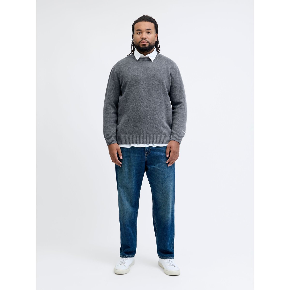 Pull En Maille dark grey melange, JACK & JONES