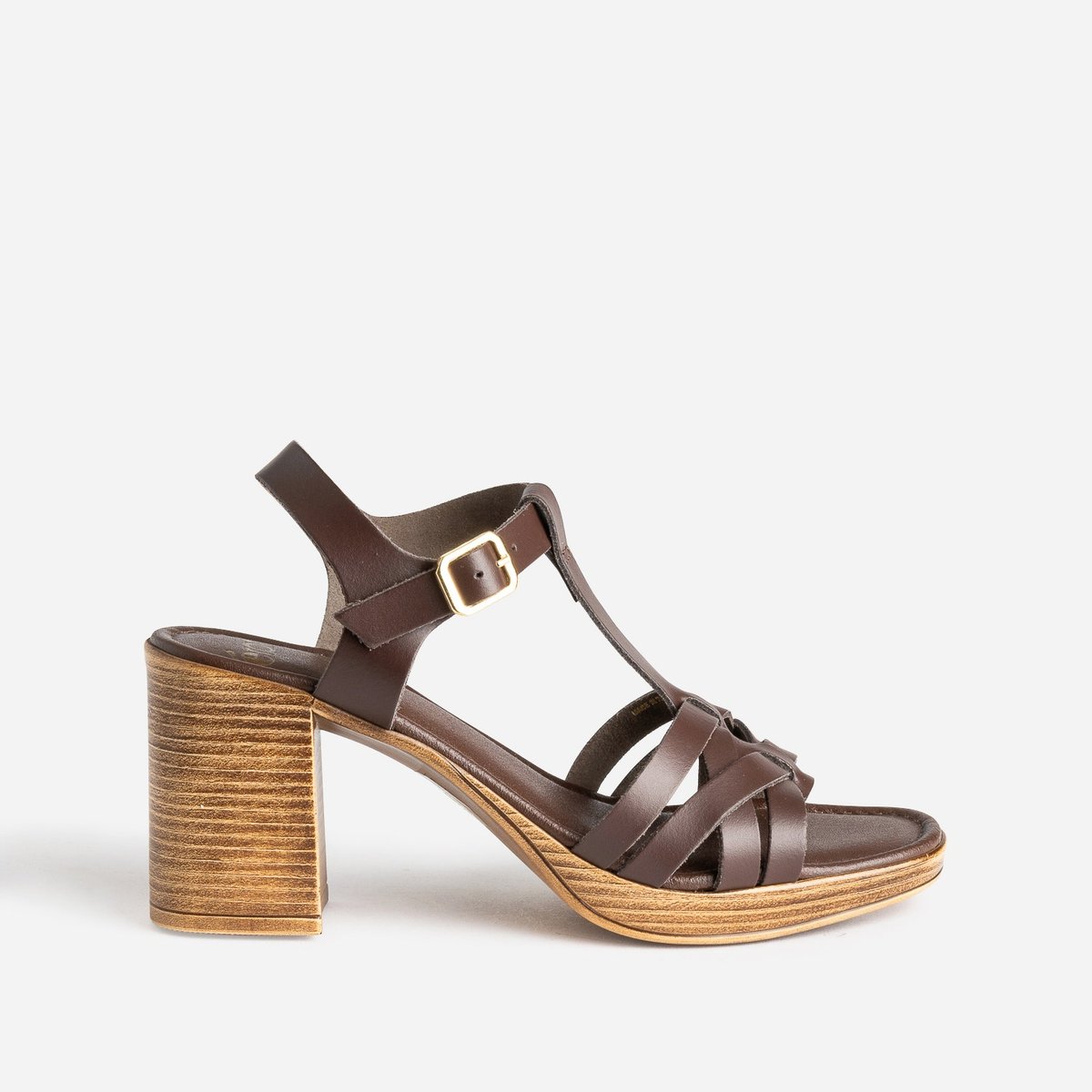 Sandales a talon graciella marron Eram La Redoute