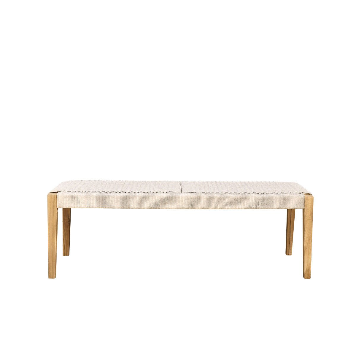 Banc de jardin en teck massif et cordage 3 places LIVIE beige, BERAH GETAH