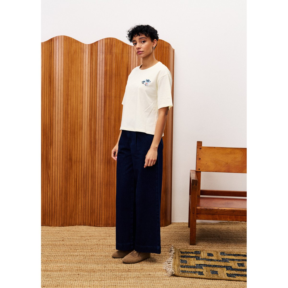 Jean en coton KISHU bleu nuit, FRNCH