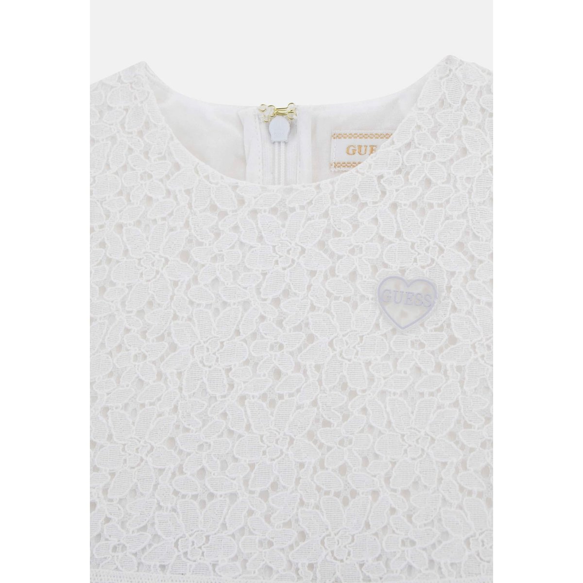 Mini Robe Cintrée Et Évasée blanc, GUESS KIDS