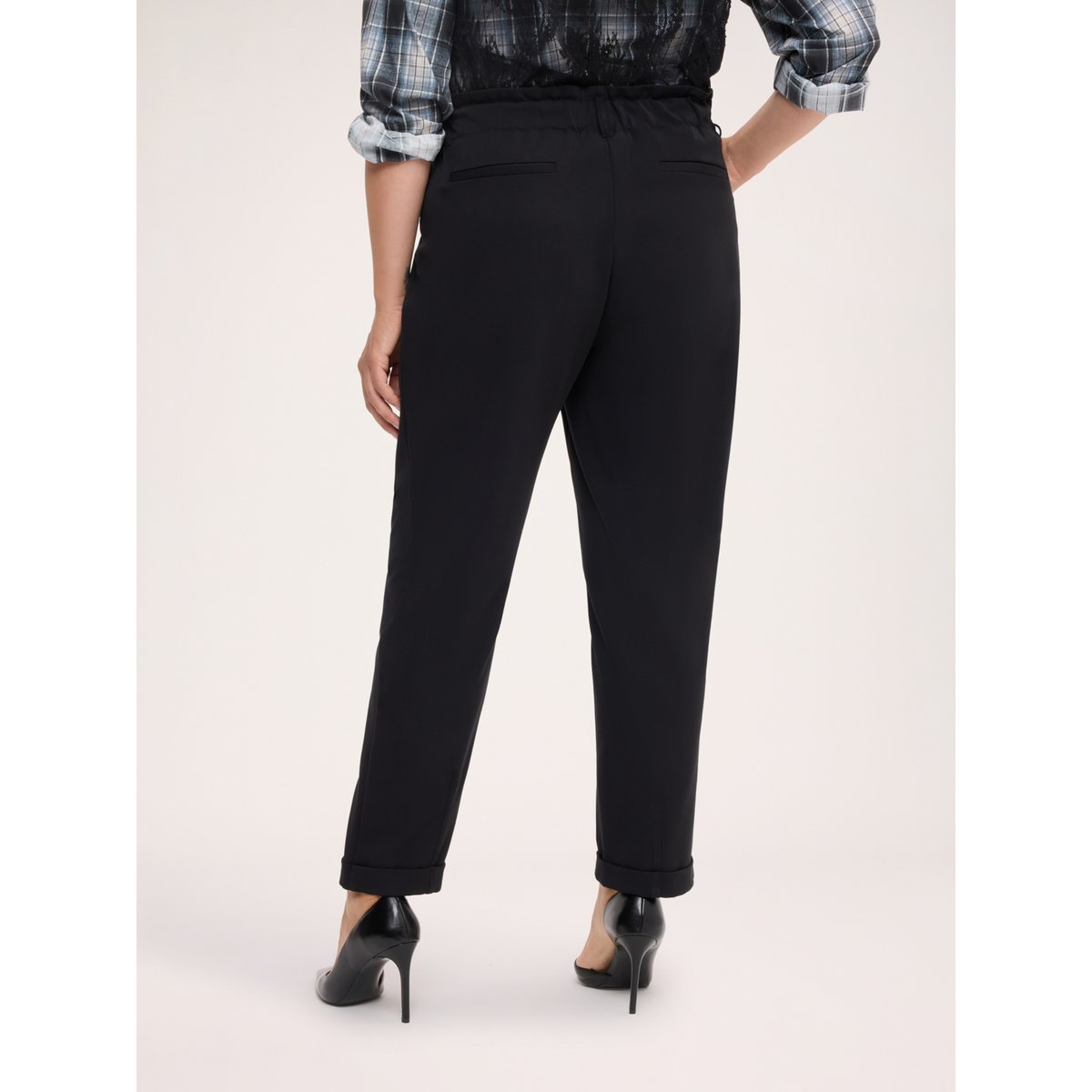Pantalon Balloon avec taille élastiquée noir, FIORELLA RUBINO