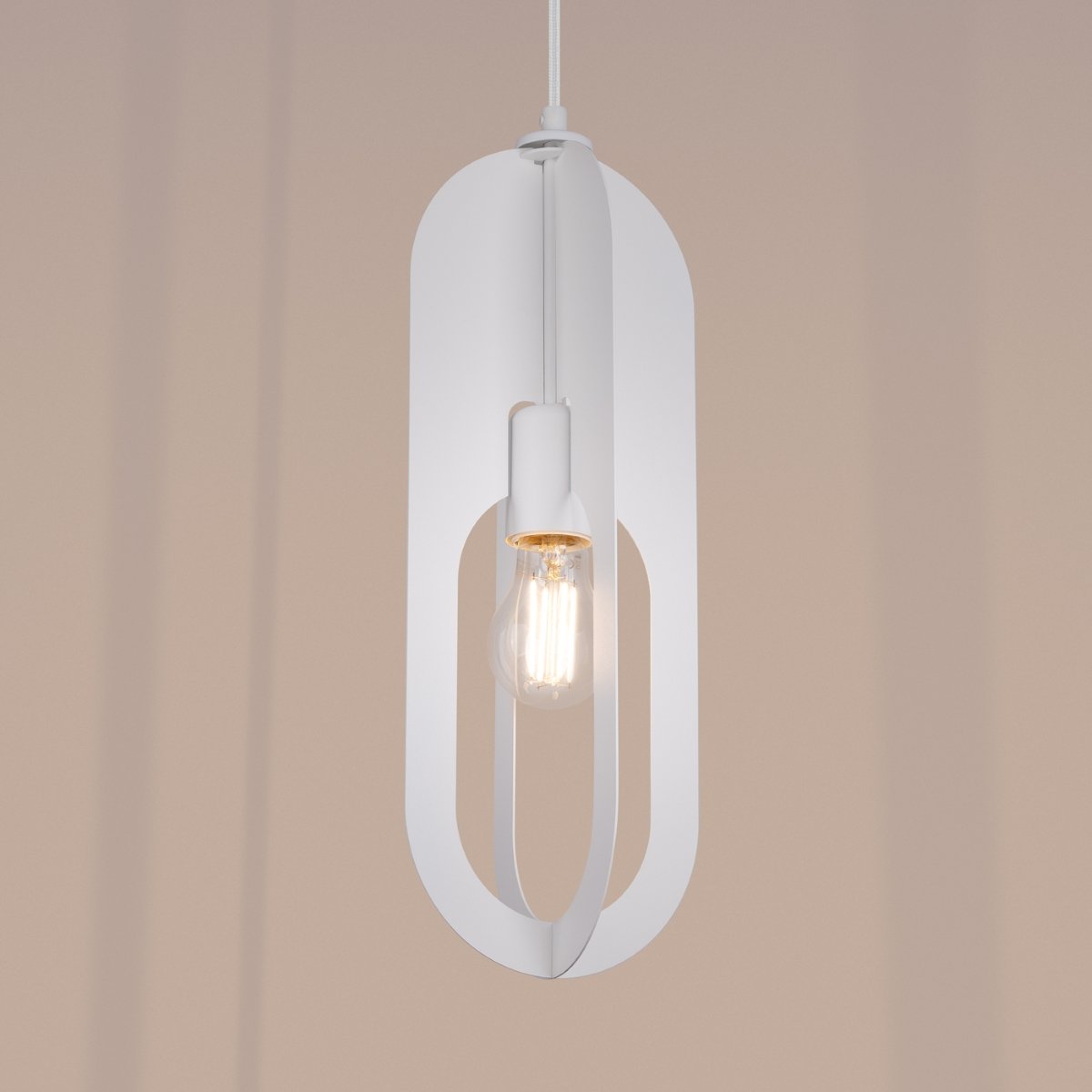Lustre Acier Blanc E27 1 Nicus blanc, EDEN