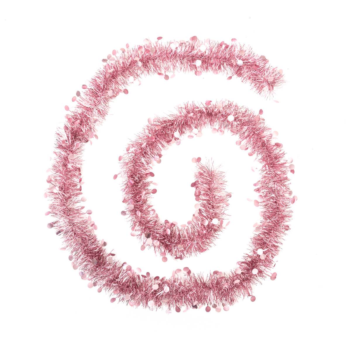 Guirlande de noël pastille embossée rose 100x4x2m blanc, ATMOSPHERA