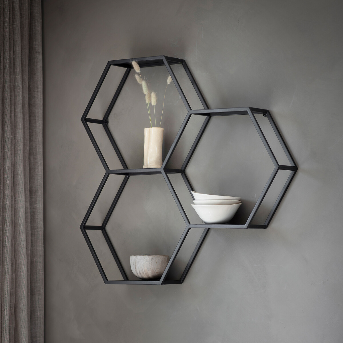 68 x 70cm Metal Wall Storage Unit black, ÉDITÉ