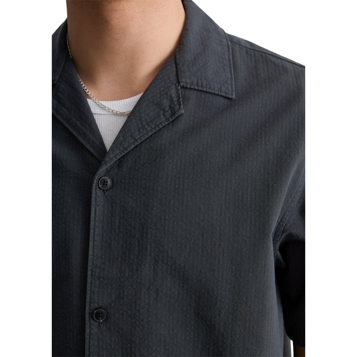 Chemise en seersucker regular en pur coton bio bleu foncé, MARC O’POLO DENIM