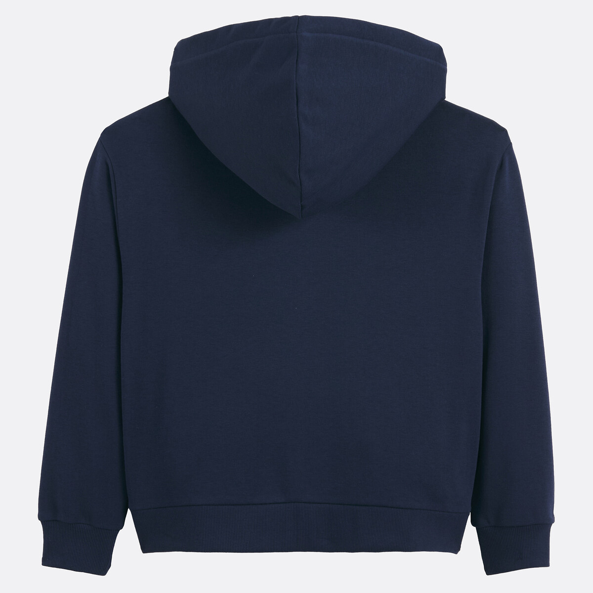 Sweat zippé à capuche, motif esprit campus, en molleton bleu marine, LA REDOUTE COLLECTIONS