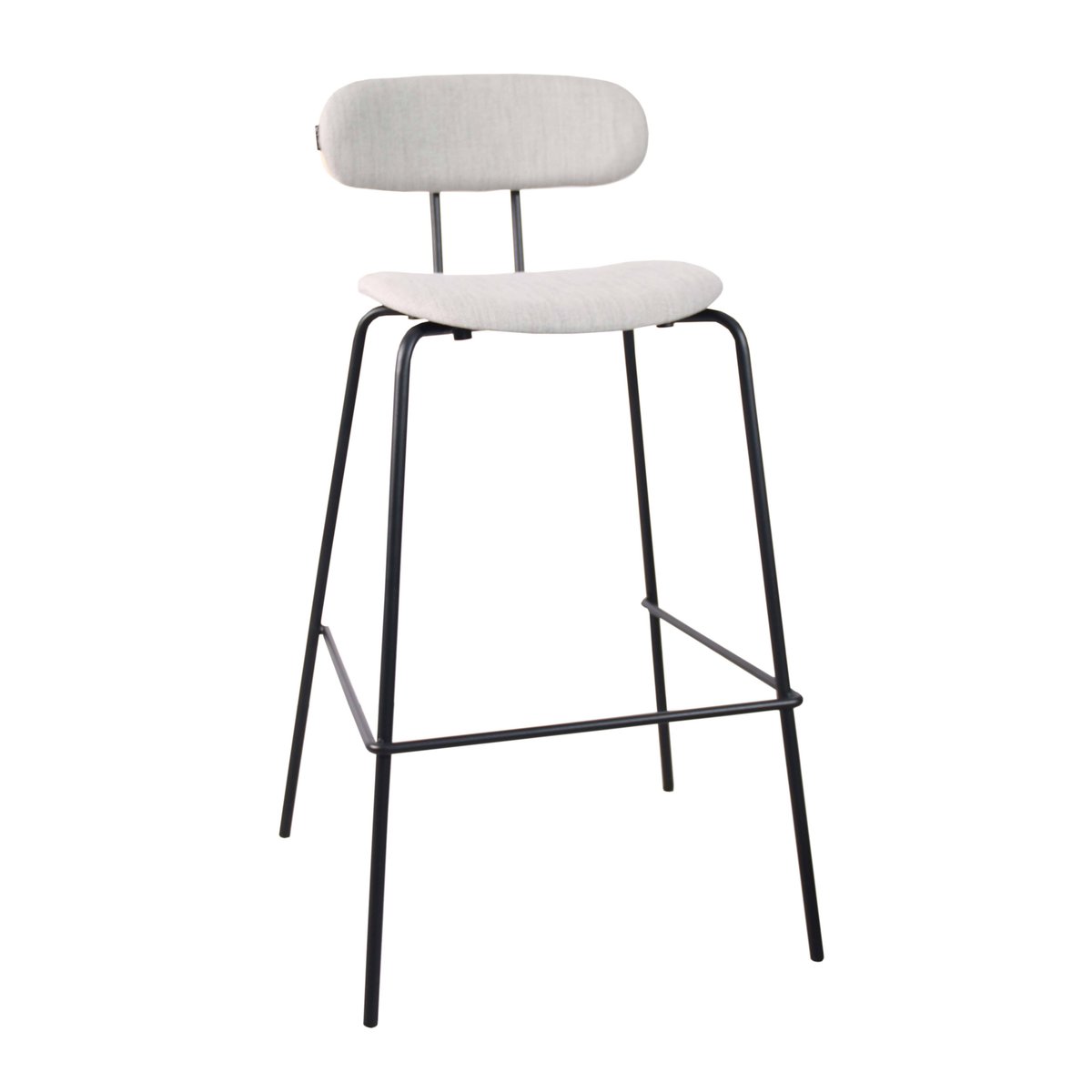 Lot de 2 chaises hautes en acier et bois, TINA gris, OVIALA