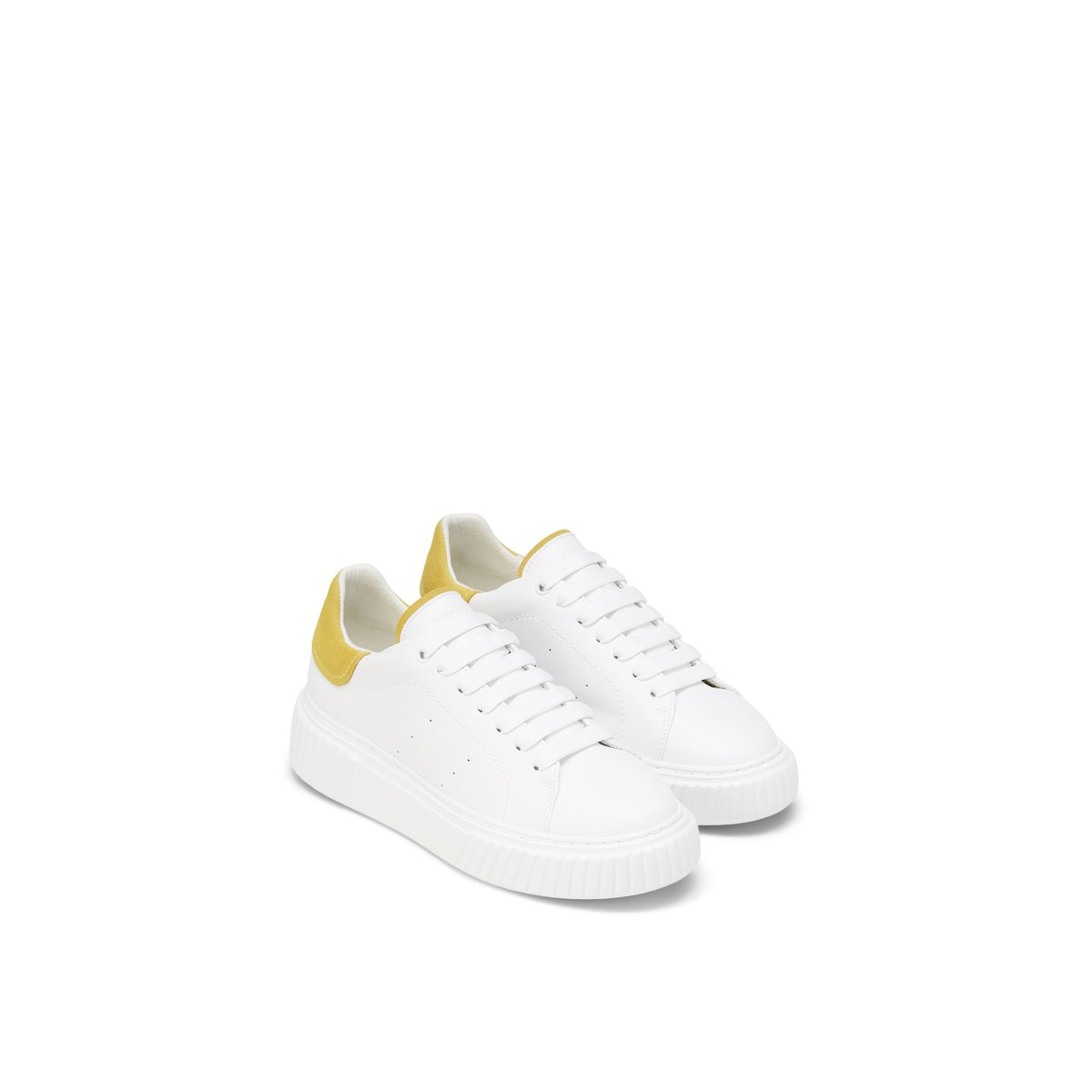 Baskets en cuir de vache jaune moyen, MARC O'POLO