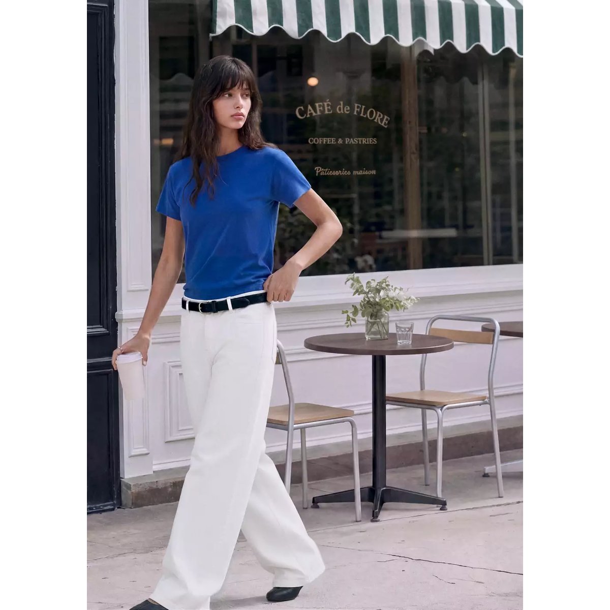 Jean wide leg détaille coutures blanc cassé, MANGO TEEN
