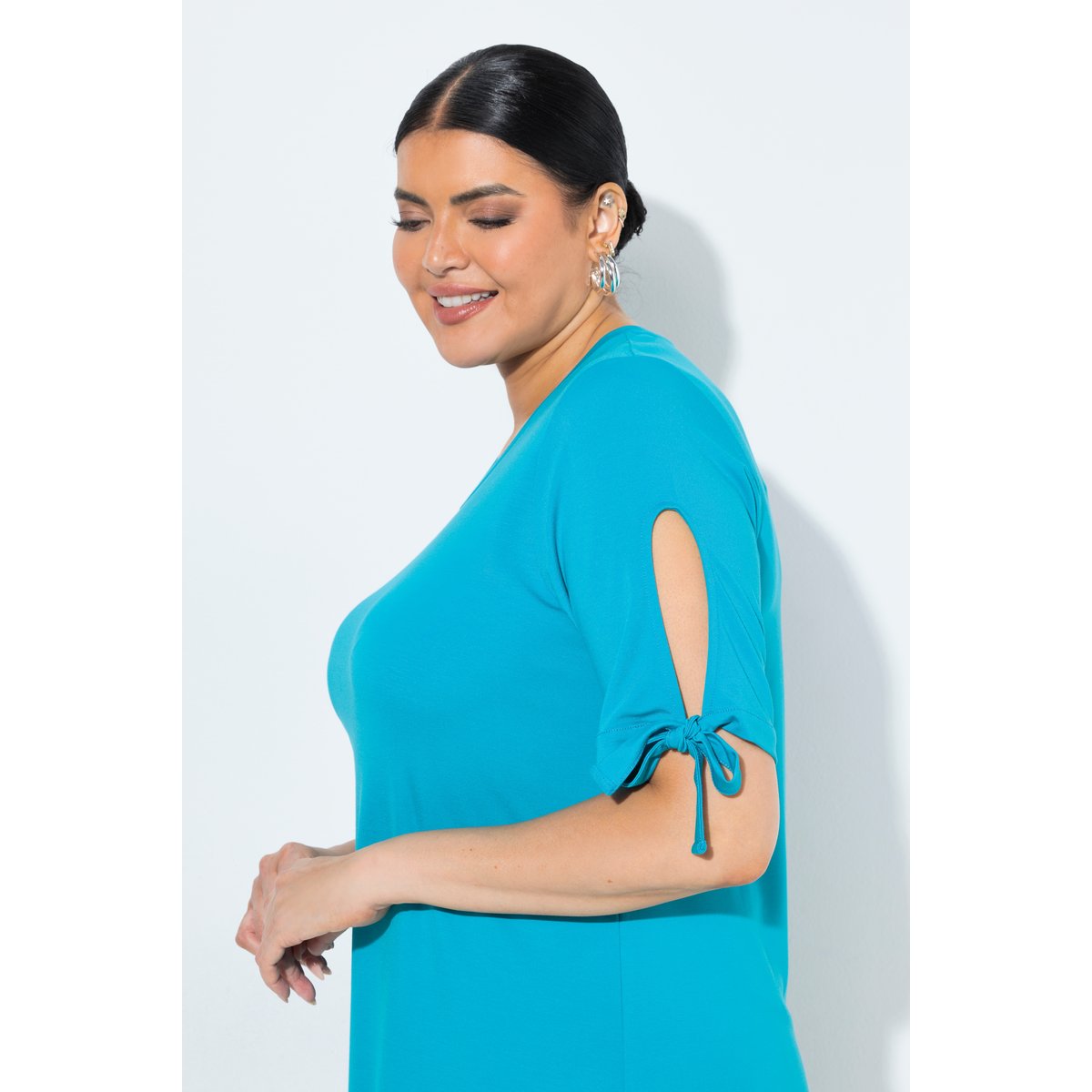 Robe longueur midi aqua turquoise, ULLA POPKEN