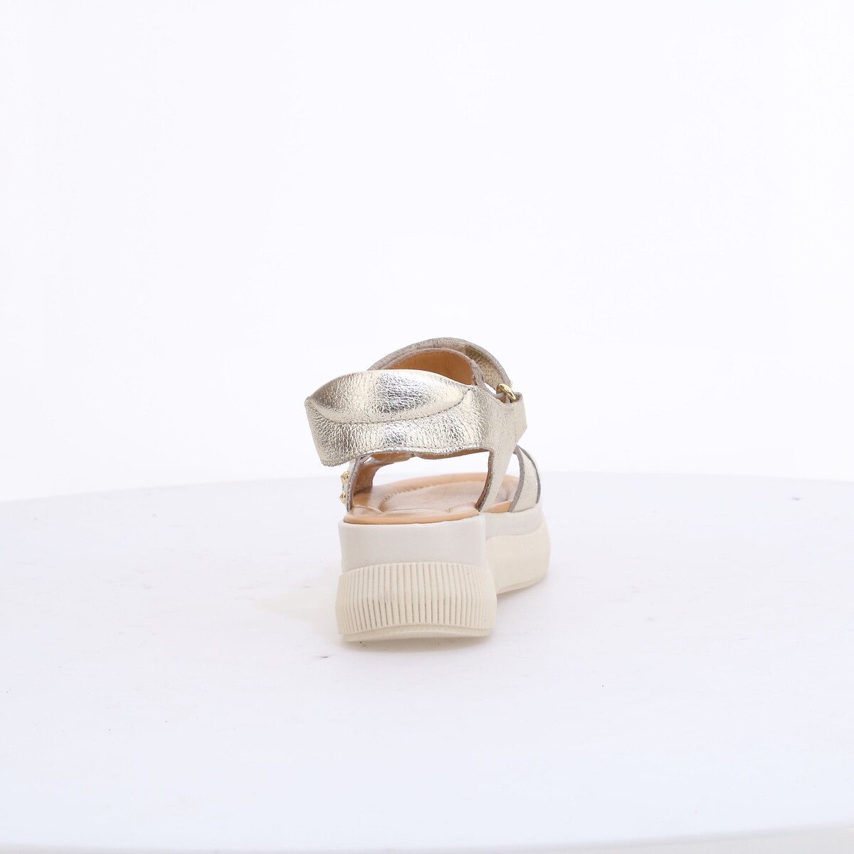 Sandales plateforme en cuir platine, MJUS