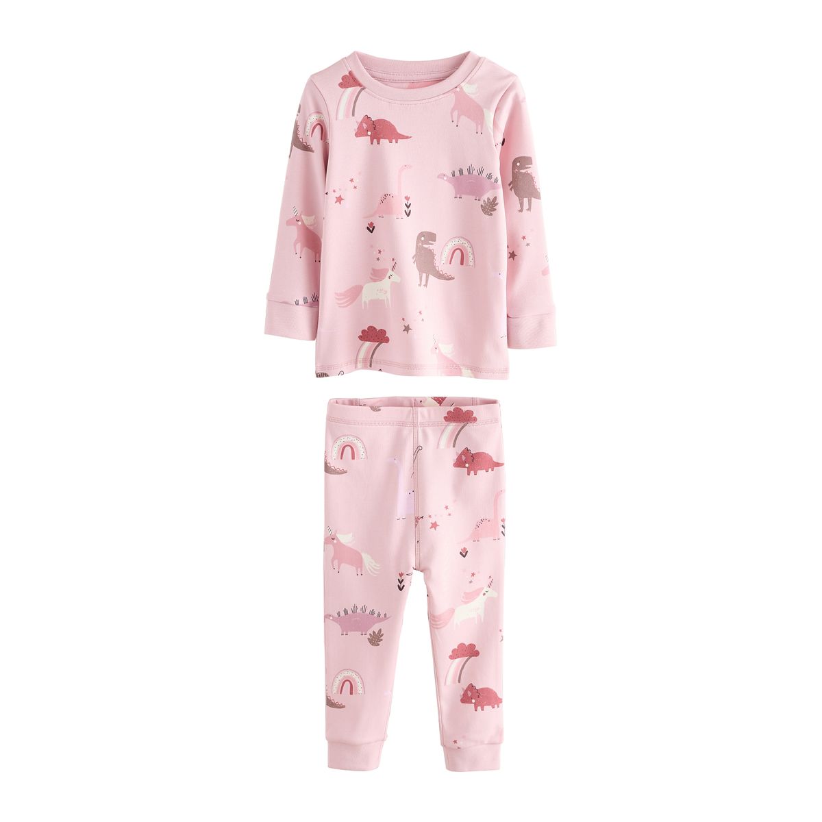 Pyjama confort dinosaures, lot de 3 rose/crème, NEXT