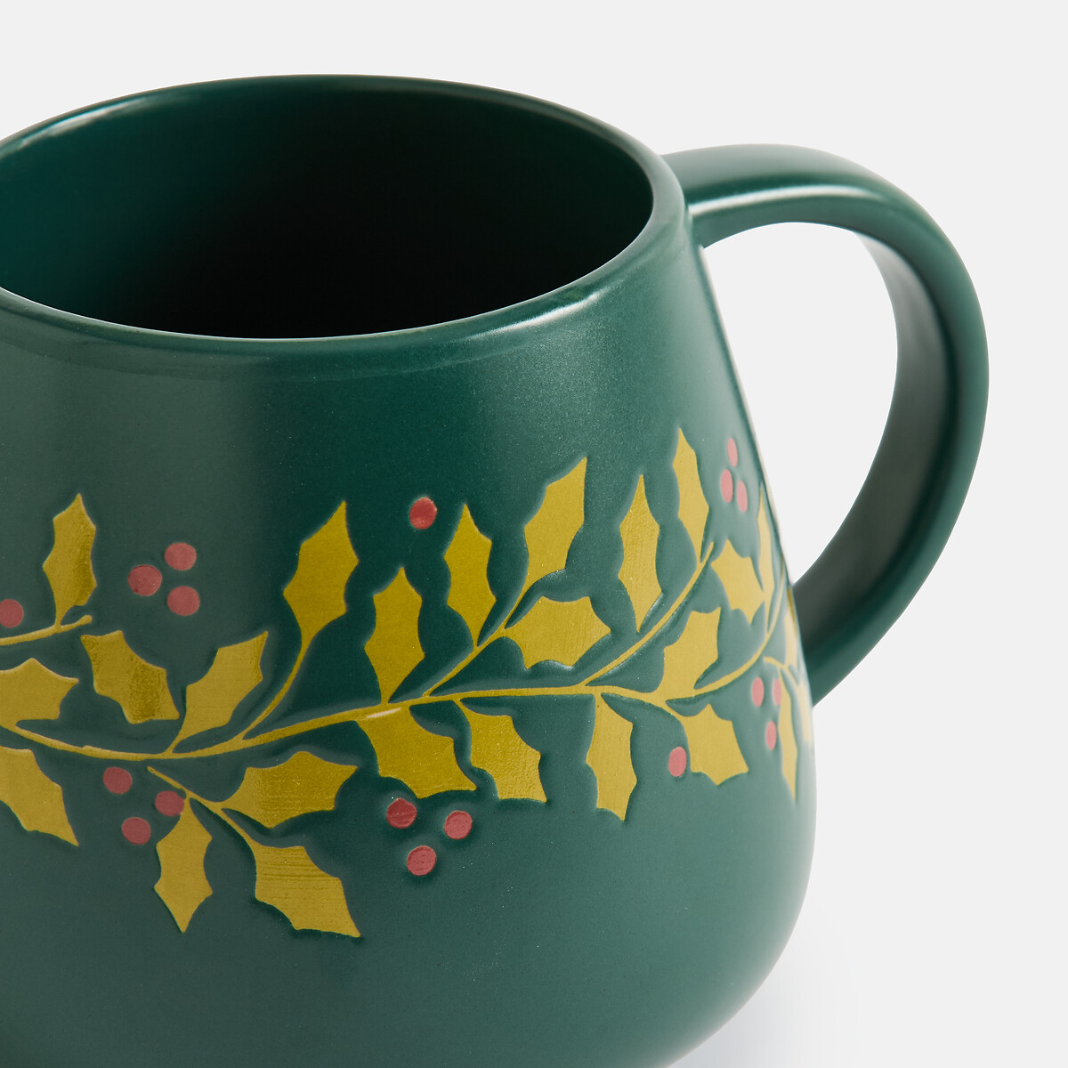 Lot de 2 mugs, en grès, NOELIE vert sapin, LA REDOUTE INTERIEURS