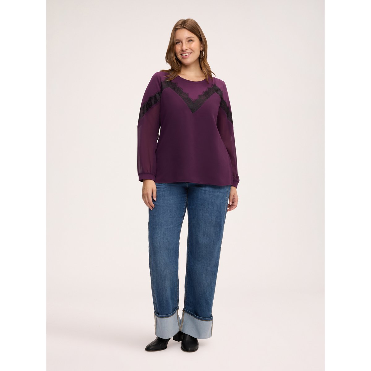 Sweat avec inserts violet, FIORELLA RUBINO