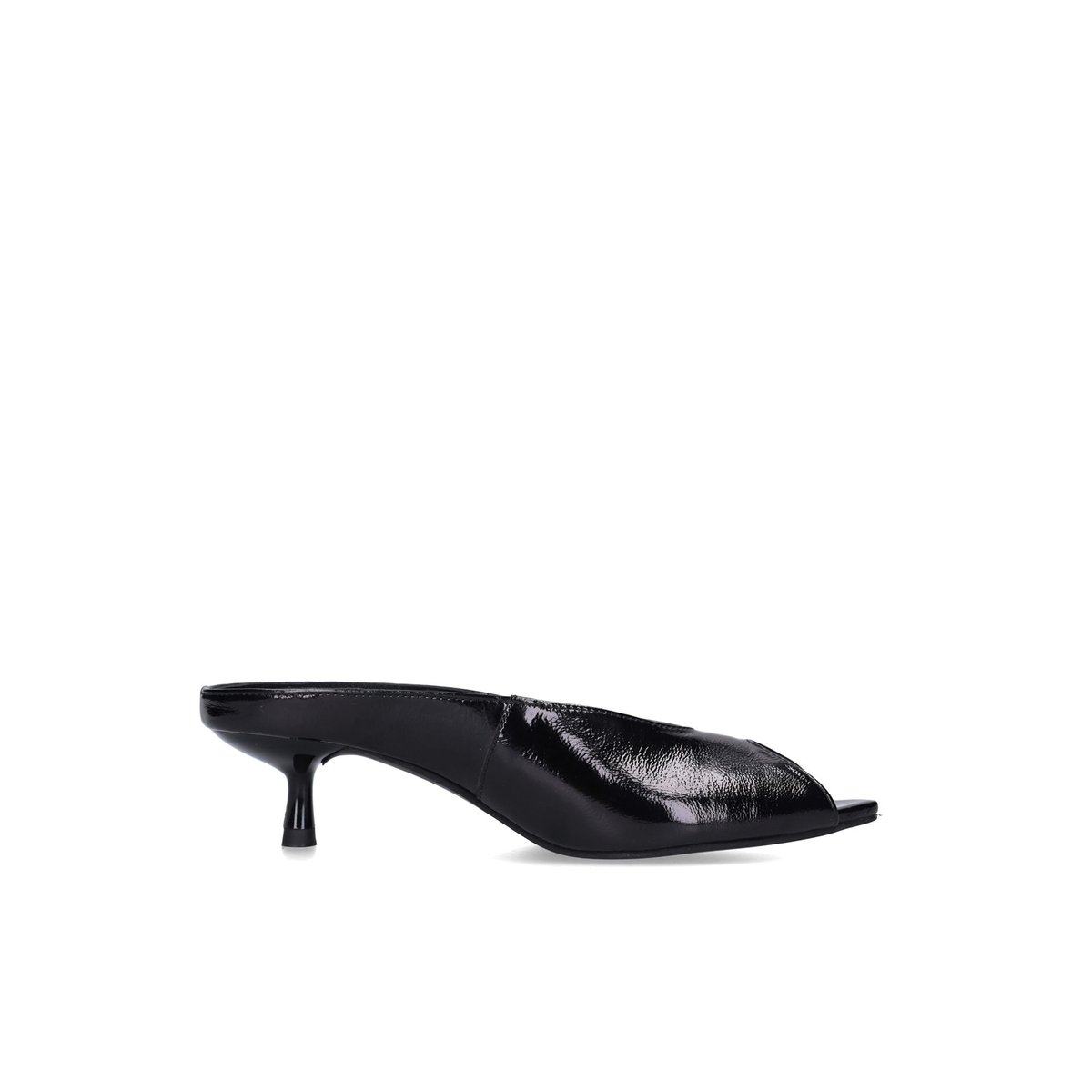 Mules à talon vernies noir, SACHA