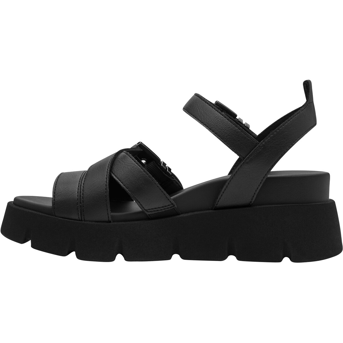 Sandales chunky compensées noir, TAMARIS