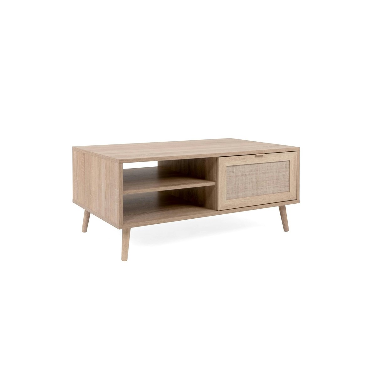 Table basse bohème 1 porte 2 niches SONA bois naturel, PIER IMPORT