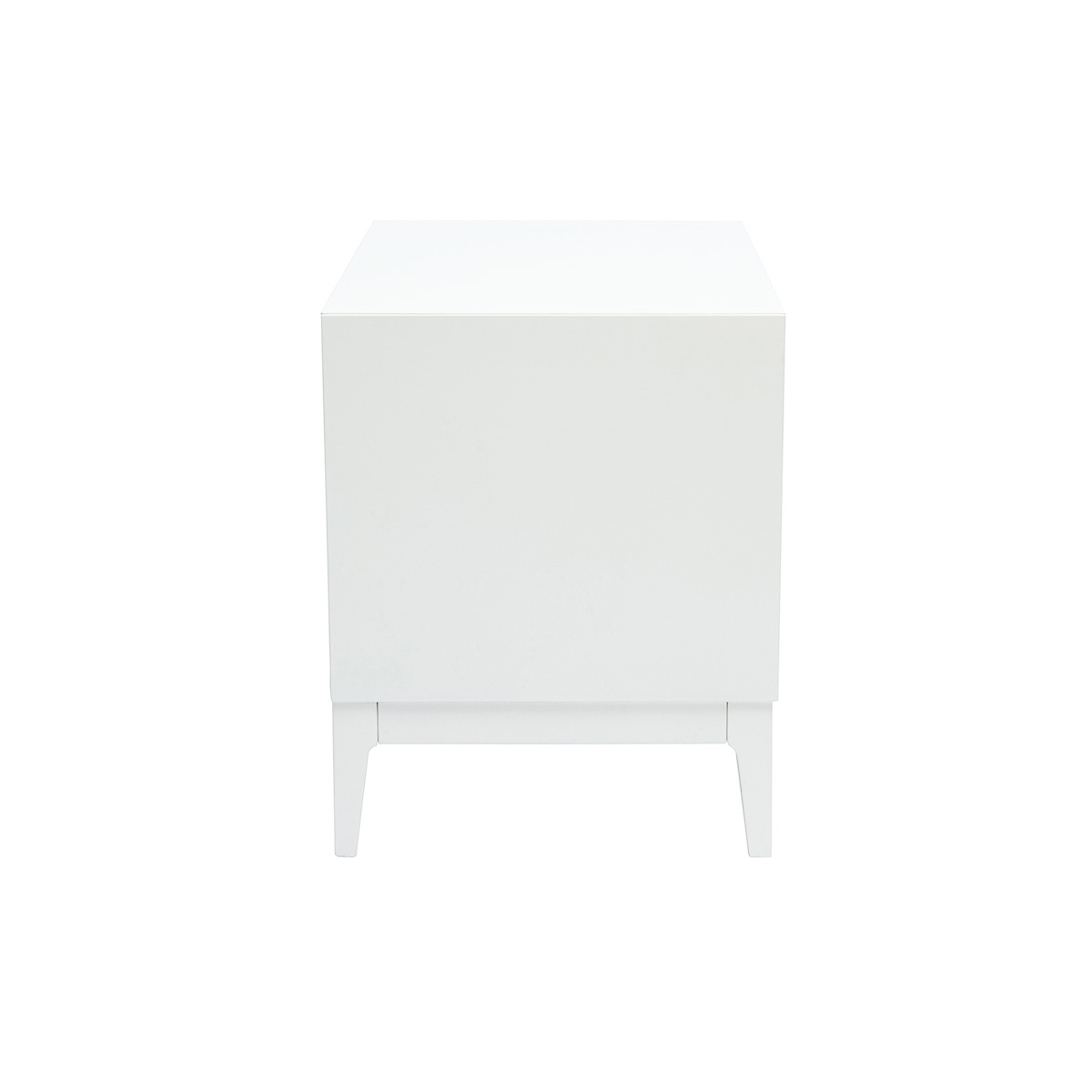 Table de chevet rose poudré et métal doré avec rangements GIANA blanc, MILIBOO