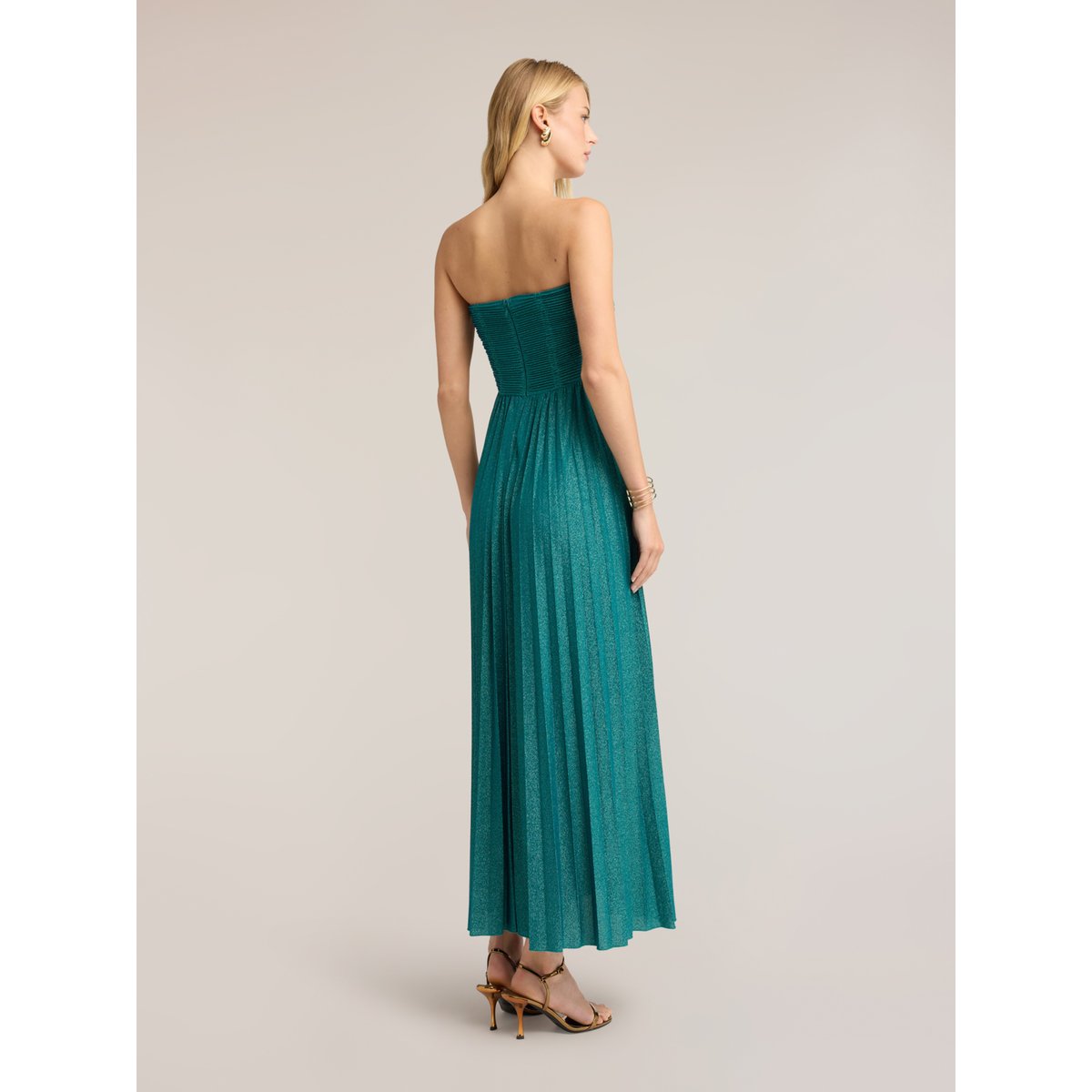 Robe longue plissée vert, MOTIVI