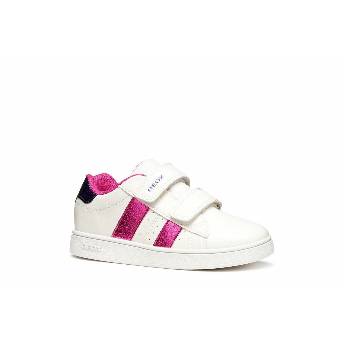 Kids Eclyper Breathable Trainers with Touch 'n' Close Fastening white/fuchsia, GEOX