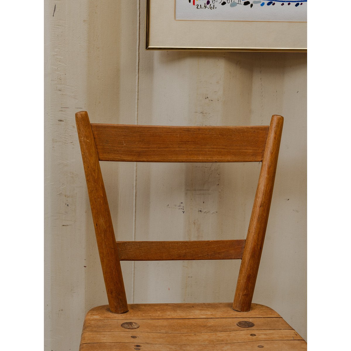 Paire de chaises en bois Claude N°1279 - Bon état bois foncé, DEBONGOUT