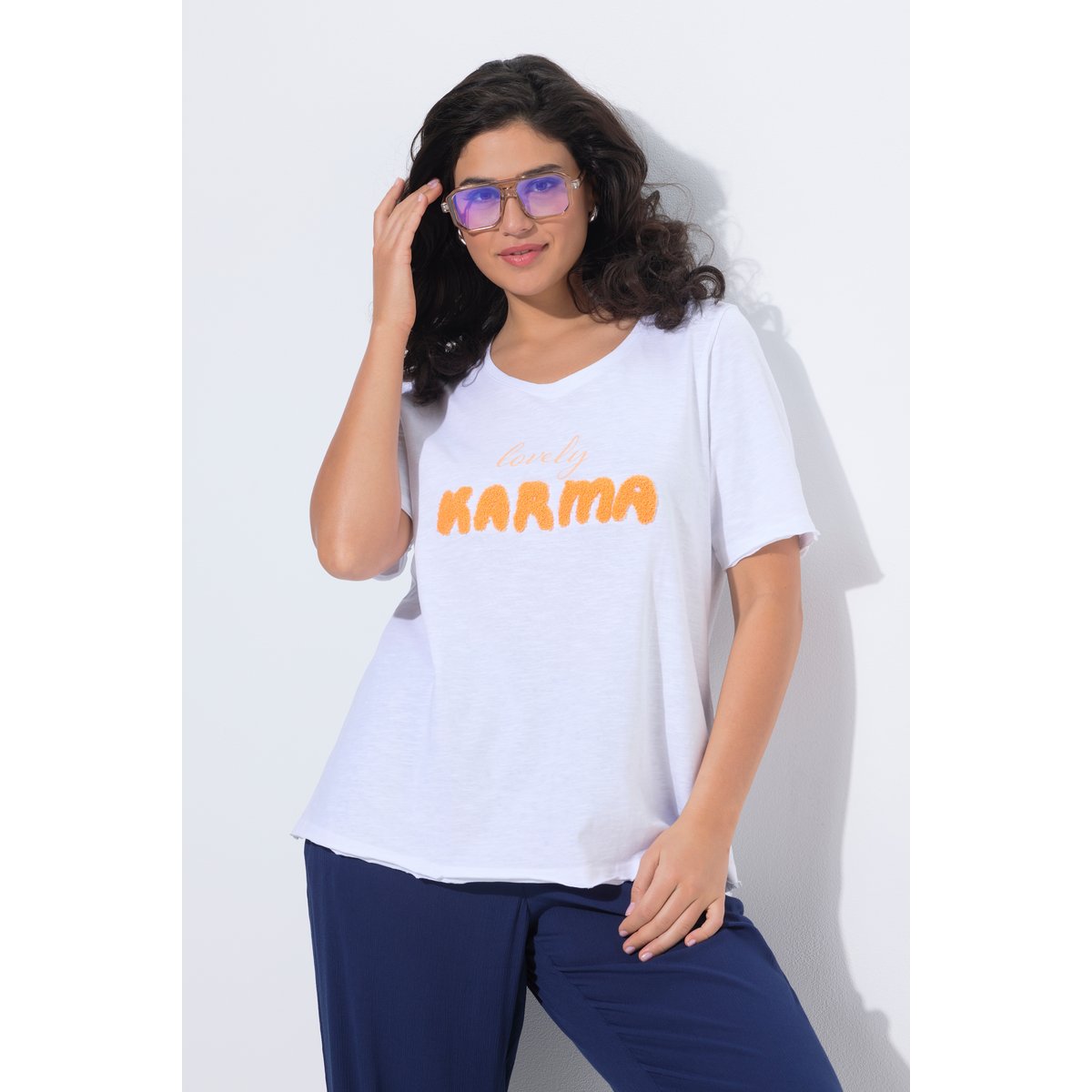 T-shirt texturé blanc neige, ULLA POPKEN