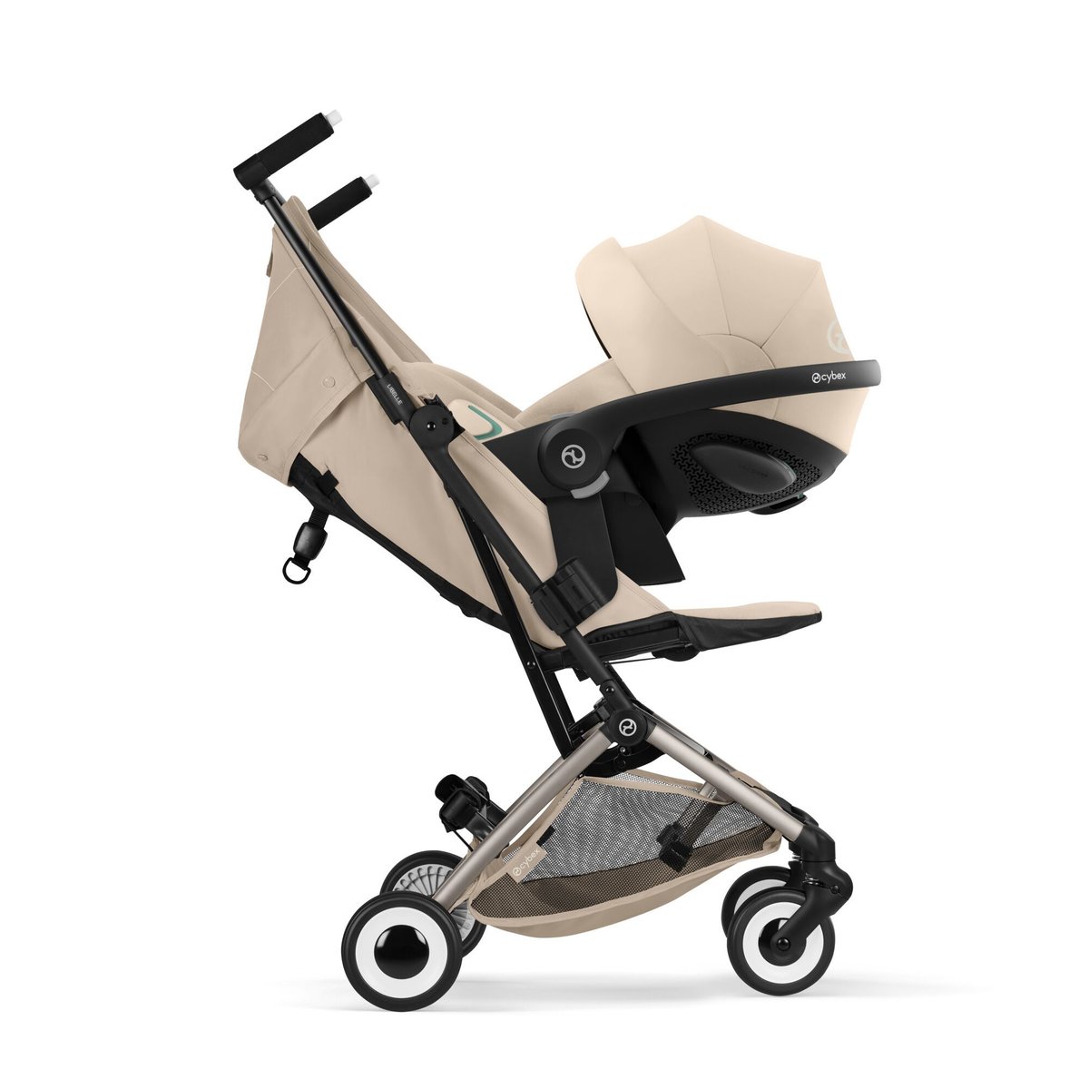 Pack poussette duo Libelle 5 + Cloud T i-Size Tissu Plus beige almond, CYBEX