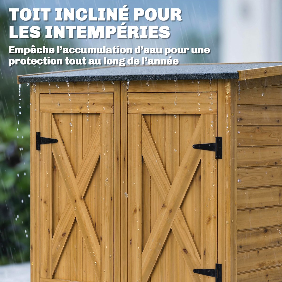 Abri de jardin Bois de Sapin Marron marron, OUTSUNNY
