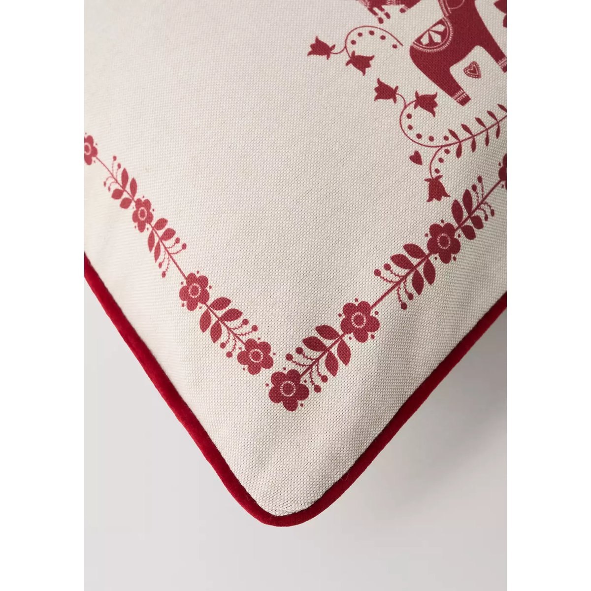 Housse de coussin imprimée Noël 30 x 40 cm rouge, MANGO HOME