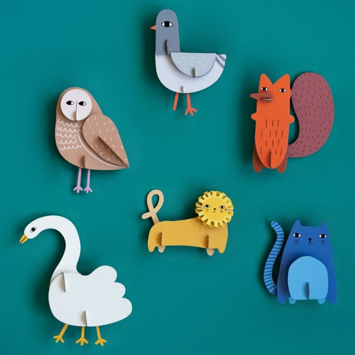 Décoration murale enfant chat carton  Greta Casper Cat bleu, STUDIO ROOF