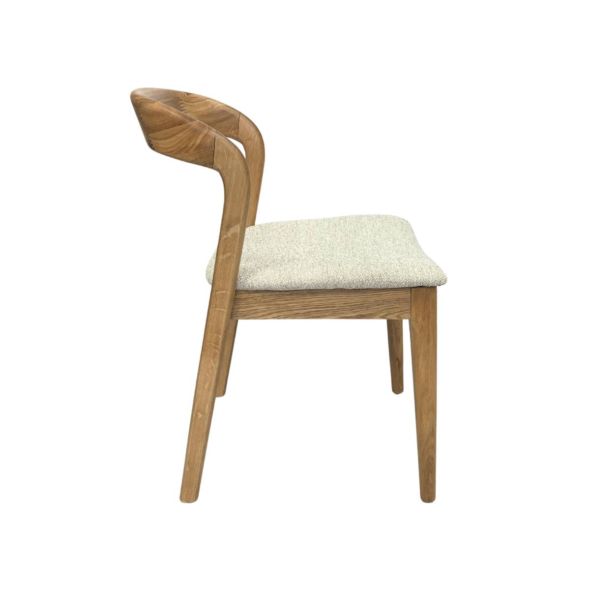 Chaise en bois de chêne et tissu TEDDY bois clair, MADE IN MEUBLES