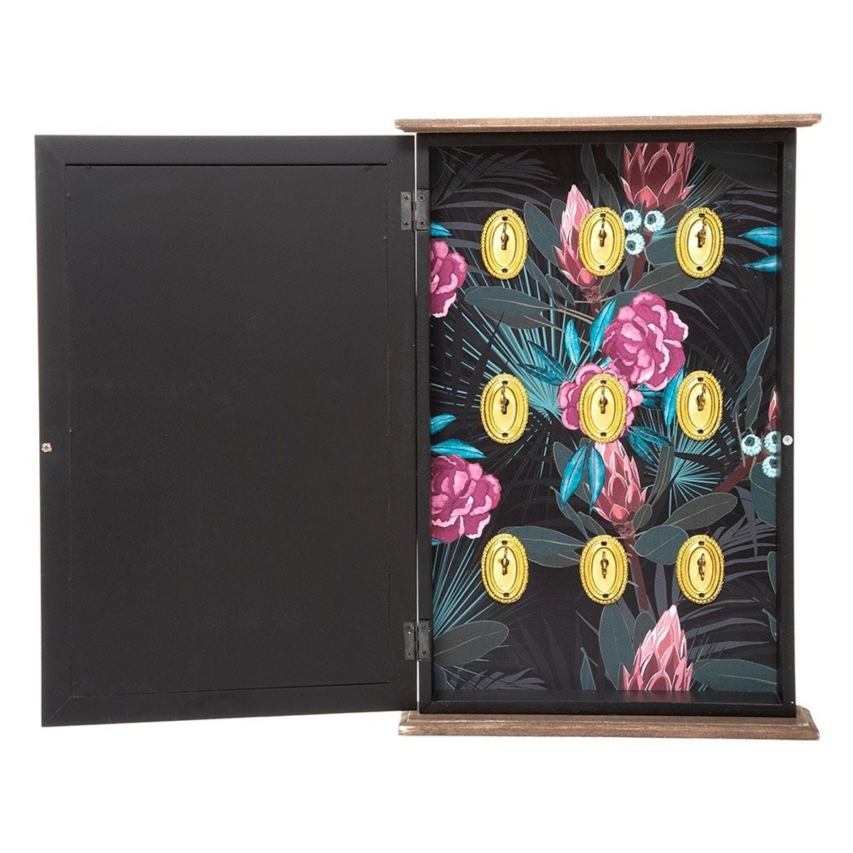 Boîte à clés Flower noir, ATMOSPHERA