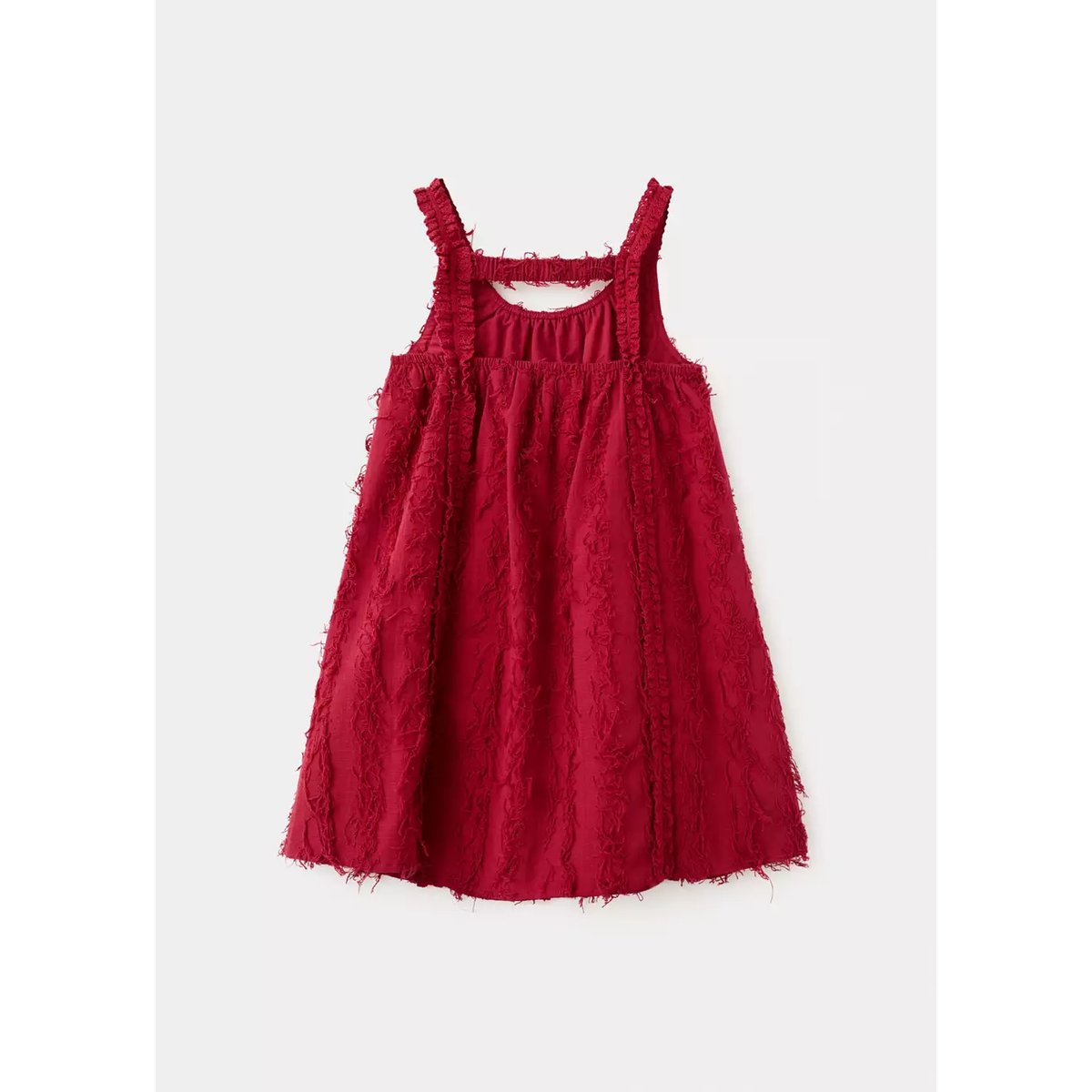 Robe détail franges bordeaux, MANGO KIDS