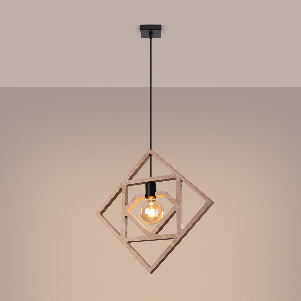 Suspension Bois Naturel E27 1 Caro naturel, EDEN