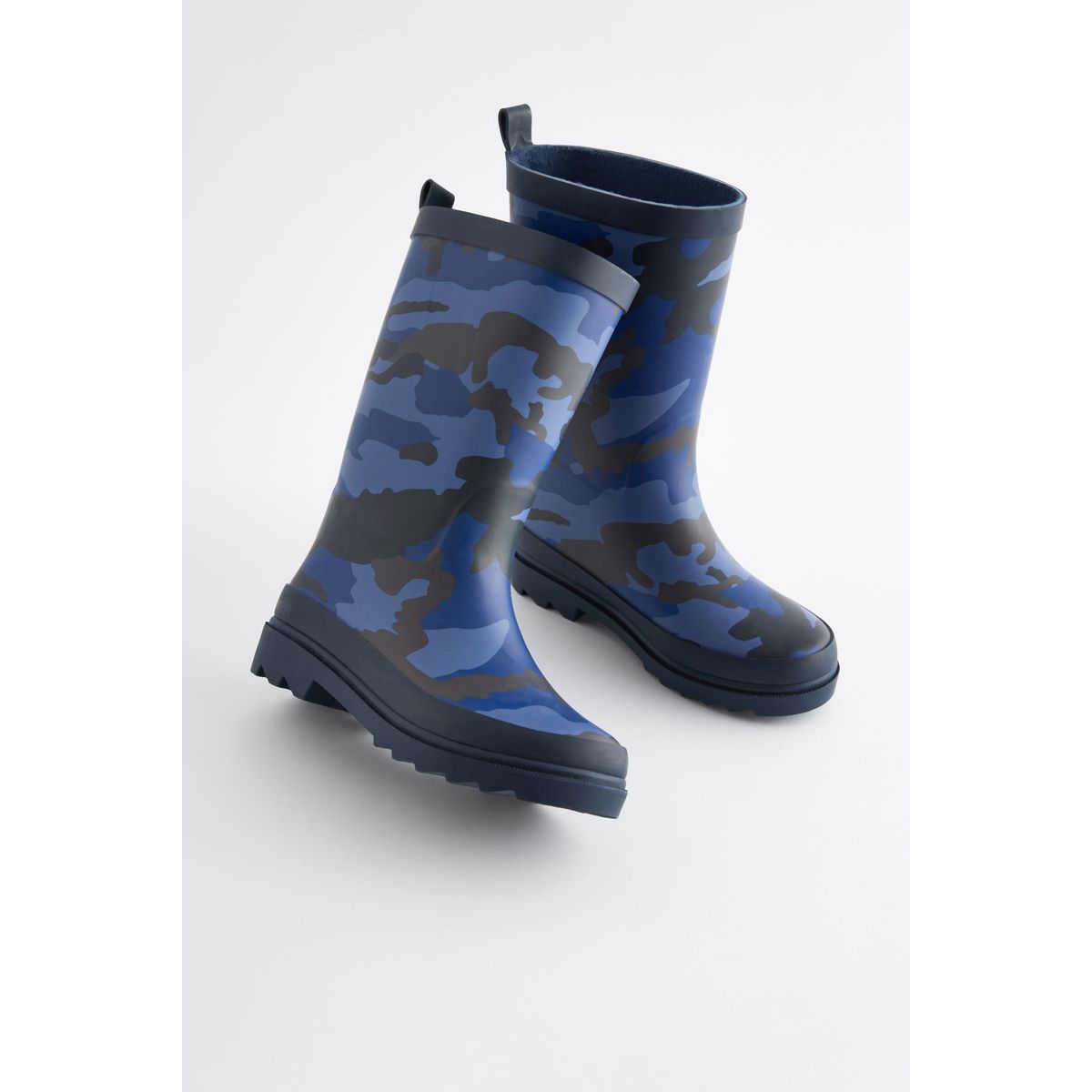 Bottes welly en caoutchouc camo bleu marine, NEXT