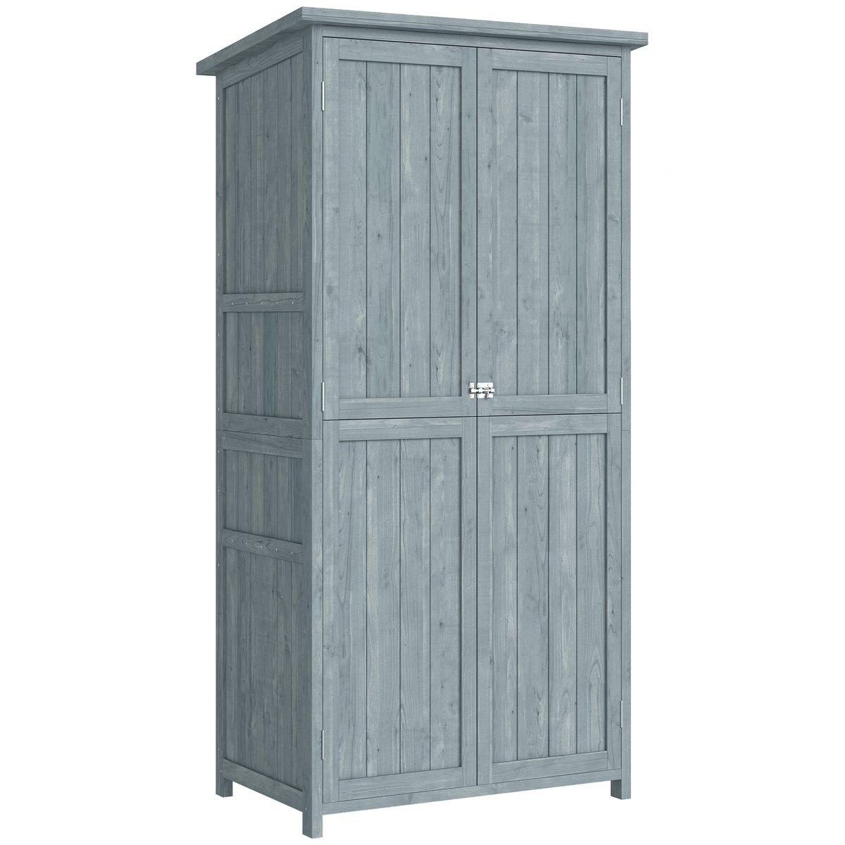 Armoire de rangement d'extérieur Bois de gris, OUTSUNNY
