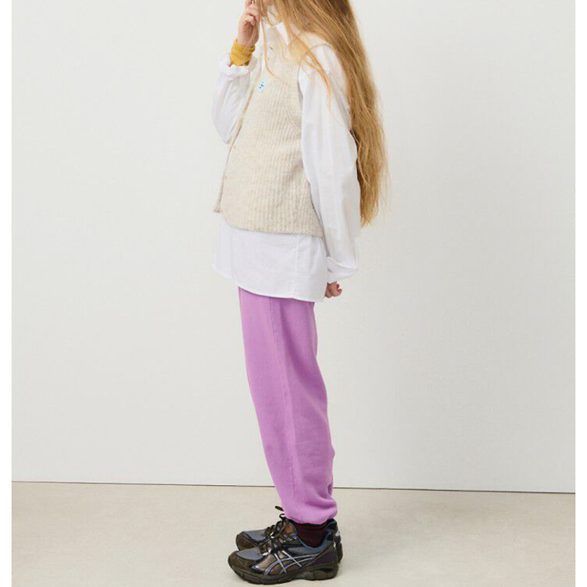 Gilet senza maniche girocollo EAST beige chiné, AMERICAN VINTAGE